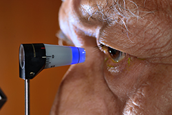 Man receiving an Eye Exam